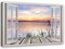 Feeby Leinwand Bilder - Bild Wohnzimmer - Fensterblick Sonnenuntergang Steg See - 90x60 cm 1tlg - Deko Schlafzimmer Groß - Dekoration Canvas - Gemälde - Modern Wandbilder - Kunstdruck