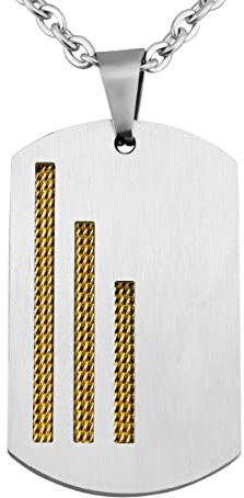 Hanessa Personalisierte Kette mit Gravur Edelstahl 50 cm mit Anhänger Dog Tag Erkennungsmarke in silber - Personalisierte Halskette für Männer und Frauen - Personalisierter Schmuck Damen Herren