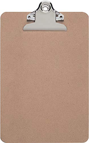 MAUL Klemmbrett A5 MAULclassic | Klemmbrett Holz im DIN A5 Hochformat | Stabiles Klemmbrett zum Aufhängen | Clipboard mit Vintage Klemmer | Klemmbretter für Büro, Küche und Werkstatt | Holz