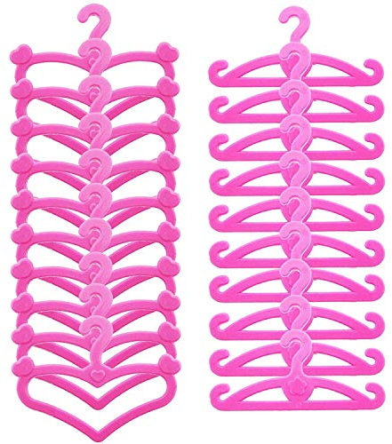Kleiderbügel aus Kunststoff, für Barbie-Puppen, 29,2 cm, Rosa, 20 Stück
