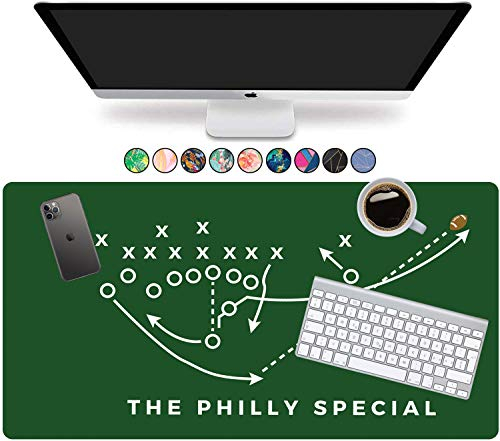 French Koko Großes Mauspad, Schreibtischunterlage, Tastaturunterlage, Heimbüro, Schule, Hochschule, großer erweiterter Laptop-Schutz, Computer, Philadelphia, XL, Eagles Philly Special