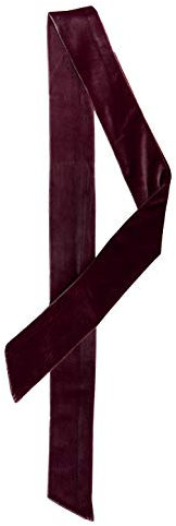 sourcing map Damen Langes Samt Skinny Schals Einfarbig Haarband Halstuch Weinrot L