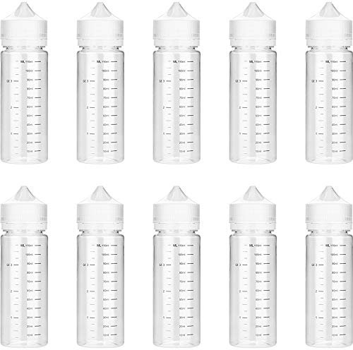 DIY-24H Messskala Leerflasche Liquidflasche 30ml 60ml 120ml Flaschen PET Liquid Spender easy-squeez (10x 120ml)