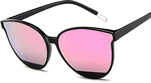 WQZYY&ASDCD Sonnenbrille Herren Damen Mode Klassische Cat Eye Oval Großen Rahmen Rot Damen Uv400 Retro Brille-Pink