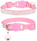FUNAT Collier de Chat avec Strass avec Cloche, Collier de Chat Doux et Confortable en Microfibre, Collier de Chat avec Boucle de Sécurité tête de Chat