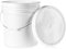 UK GROW 20L WHITE Heavy Duty Round bucket with Lid and Evidence Seal 5l 10l 20l 25l 30l 35l Metal Plastic Handle Hydroponic Storage Food Grade Sustainably sourced (20ltr, White)