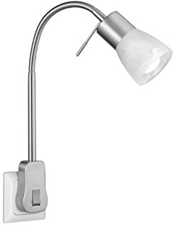 lightling LED Steckdosenleuchte Levin, Steckerspot, Steckerleuchte, Leselampe, beweglicher Lesearm, 4-fach Touch-Dimmer, nickel matt, Tiefe: 23 cm, Höhe: 40 cm