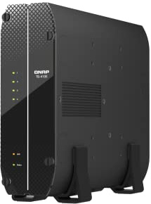 QNAP TS-410E-8G-US NAS desktop professionale senza ventola a 4 alloggiamenti con processore quad-core Intel Celeron, 8 GB di RAM DDR4 e doppia connettività di rete 2,5 GbE (2,5G/1G/100M) (Diskless)