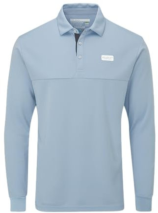 Stuburt Men's Stuburt Sport Tech Long Sleeve Polo Golf Shirt, Chamray, XXL UK