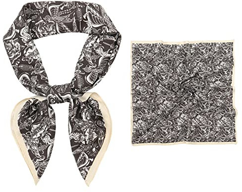 Seidentuch Kopftuch Damen Sommer Bandana Schals & Tücher Haarschal Halstücher Quadrates Bedrucktes 70x70cm