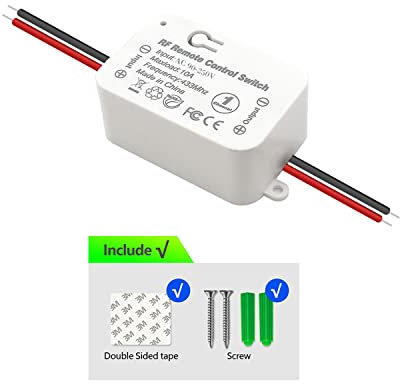 Tedeligo Kit interruttore wireless Push Back Mini trasmettitore radio wireless Interruttore wireless 433MHz Portata di controllo 150 metri Interruttore wireless mobile 2200 Watt