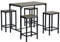 buybyroom 5er Bartisch Set, Esstisch mit 4 Barhockern 100x60x90cm Bartisch mit Barhocker 30x40x65cm Küchentisch Küchenstühle, Braun