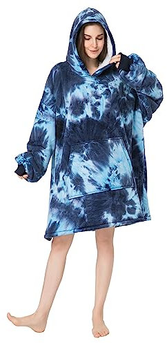 Shamdon Home Collection Übergroßer Decken-Hoodie, tragbare Sherpa-Fleece-Decke mit Kapuze für Damen und Herren, weiches und warmes Kapuzen-Sweatshirt für Erwachsene und Teenager, Einheitsgröße,
