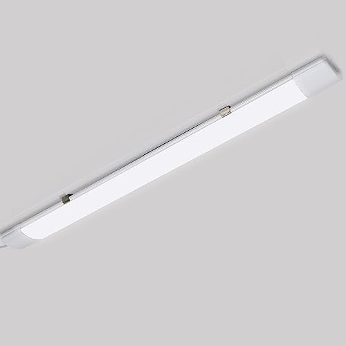 Herrselsam LED Feuchtraumleuchte 60cm, 18W Röhre 1530LM, 4000k Neutralweiß, IP65 Wasserfest Wannenleuchte, Werkstatt Deckenleuchte für Garage Büro, 1er