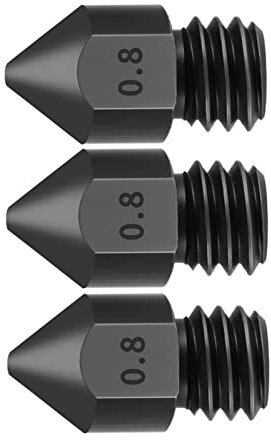 ERYUE Gehärtete Stahldüsen 0,8mm für 1,75mm Filament für Ender 3 / CR-10 / CR-10S Pro/TEVO Tarantel Pro/TEVO Flash/Sapphire Pro 3D Drucker Hotend Extruder