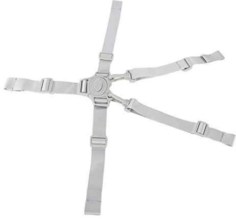 Verstellbarer 5-Punkt-Gurt, Baby-Sicherheitsgurte für Hochstuhl – Sicherer und Bequemer Gurt für Kinderwagen, Kinderwagen und Mehr (5-Punkt-Gurt mit grauem Knopf)