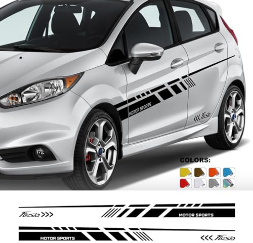 RWRAPS Autotür-Seitenaufkleber, Grafikstreifen, Dekor-Aufkleber, Vinyl-Dekoration, passend für Ford Fiesta MK6 MK7 Mk8 6 7 ST Zubehör