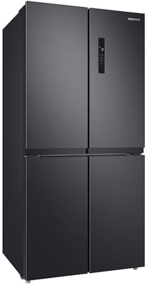 Samsung French-Door-Kühlschrank mit Gefrierfach, 179 cm, 488 l, Twin Cooling+, Power Cool & Power Freeze, Twist Ice Maker, Premium Black Steel, RF48A400EB4/EG