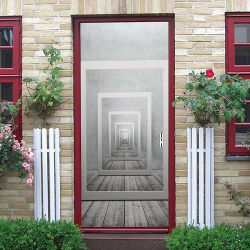 stickers porte placard 95x215cm(37.4 inches * 84.64 inches) Porte miroir Stickers Porte Poster Papier Peint Porte Trompe L'Oeil Pour Salon Chambre Décoration De La Maison Stickers Muraux Imperméable