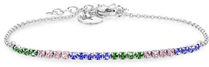 Tamaris Tennis-Armband für Damen aus Edelstahl mit Zirkoniasteinen, Frauen Armschmuck größenverstellbar und wasserfest