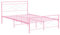 Panana Small Double Metal Bed Frame with Headboard and Footboard, Underbed Storage Space(4FT,Pink)