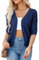 GRACE KARIN Cardigan Corto da Donna a Mezza Manica Vintage Cardigan Casual CL2656 Blu Mare S