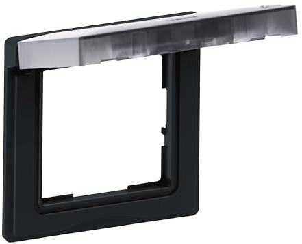 LEGRAND, SEANO 1-fach Rahmen mit Klappdeckel für Standardeinsätze zur Erhöhung der Schutzart auf IP44 (Spritzwasser-resistent), Abmessungen: 87 x 87 mm, Farbe: Anthrazit lackiert, 765444