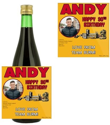 Photo Personalised Bottle Label Sticker for Buckfast Tonic Wine Birthday Xmas Anniversary