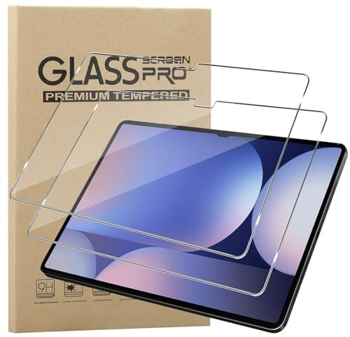 KZIOACSH Screen Protector for Samsung Galaxy Tab S11 Ultra/Tab S10 Ultra/Tab S9 Ultra, 2 Pack HD Clear Anti-Scratch Tempered Glass [9H Hardness] Anti-Fingerprint Anti-Bubble Screen Guard Shield