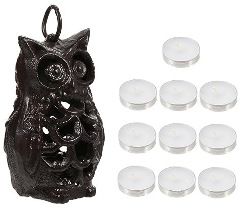 FUNOMOCYA Eisen-kerzenständer Im Retro-eulen-stil Eulen-kerzenständer-dekoration Für Schreibtisch Wohnzimmerdekoration Heimischer Schmuck