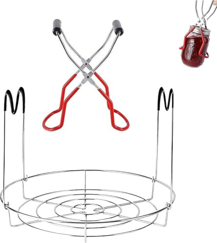 2 Stück Edelstahl Einmachglas Heber, Edelstahl Glasheber, Glasheber Zange, Anti-Verbrühungs Jar Lifter für Heiße Einkochgläser, Küchenrestaurant, Canning, Jars Glass (Rot+Silber+Schwarz)