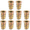 sourcing map Wood Furniture M4x10mm Threaded Insert Nuts Interface Hex Socket Drive 10pcs