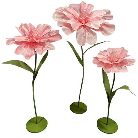 ideaglass Fiori giganti per la decorazione – 170 cm – fiori artificiali in EVA – fiori sintetici, per compleanno, matrimonio, San Valentino, festa della mamma, matrimonio (Rosa)