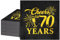 50 Stück Servietten 70. Geburtstag, 5 x 5zoll Servietten Schwarz Gold Papier Party Servietten Happy Birthday Servietten für Mann Frau Themenveranstaltungen Jubiläumsfeiern
