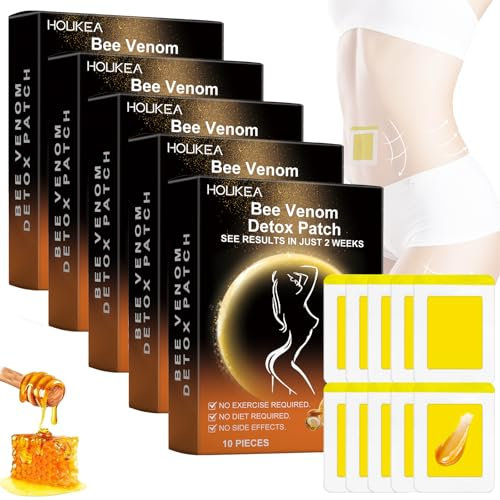 Abnehmen Patch, 50 Stück Abnehmpflaster Bienengift-Lymphdrainage-Schlankheitspflaster, Abnehmen Schnell Fettverbrenner, Bienengift Pflaster Zum Abnehmen, Lymphatic Drainage Schlankheitspflaster