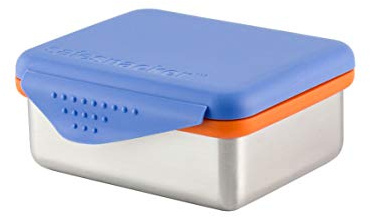 Safe Snacker by New Wave, Stainless Steel Food Container, BPA Free, Stackable and Cabinet Friendly, Blue, 13oz. Capacity