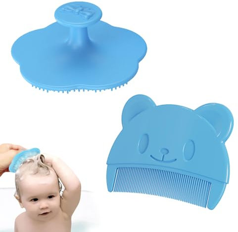 2 Stück Schorfkamm Baby,Milchschorf Kamm,Milchschorf Baby Entfernen,Kopfgneis Entfernen Kind,Silikon Kopfhaut Massagebürste Kind Haarkamm Für Kind Geeignet Für Neugeborene Kind