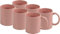 LAVV HOUSEWARES LTD 6X 310ml Smooth Ceramic Tea Coffee Cups Glossy Finish (10.9oz) (Pink)
