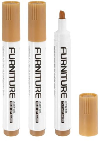 sourcing map Furniture Markers Touch Up, 3pcs Furniture Repair Kit Wood Filler Sticks Wood Markers for Scratches Wooden Floor Table Cabinet Laminate Frames, Bamboo