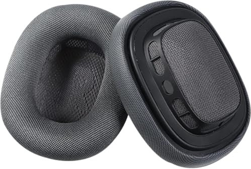Adhiper Ear Cushions Replacemnt Earpads for Apple Airpods Max Headphones, Mesh Fabric Ear Pads Covers Ear Cups for Airpods Max Headphones, Softer Memory Foam - Space Gray