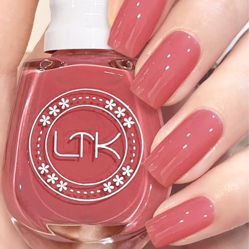 Jelly Nail Polish, Pink Nail Varnish, Quick Dry Nail Polish No UV Lamp Curing, Long Lasting, Chip Resistant, Non-Toxic, Quick Drying, Salon & At Home Manicure for Women (39#Peach)
