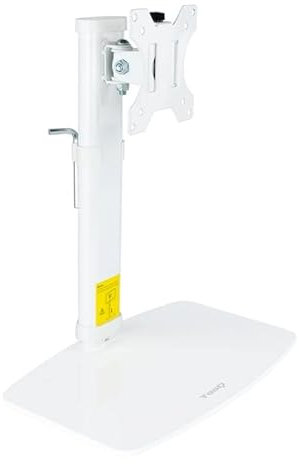 Soporte Adjustable para Monitor/TV de 17-27 en Blanco, Ideal para liberar Espacio y Mejorar la ergonomía en el Trabajo o el hogar.
