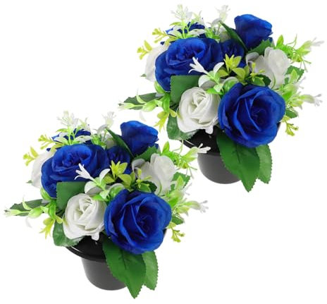 Toddmomy 1paio Artificiali Per Cimitero Con Bouquet Decorativo Onorare Cerimonie Funebri e Festive Design Realistico e Resistente