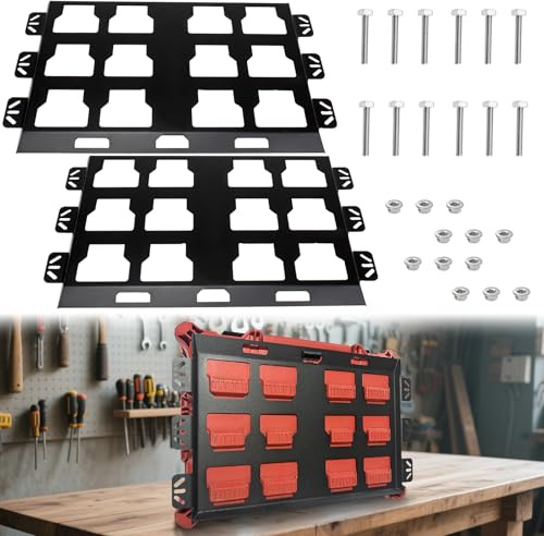 Packout Montageplatte kompatibel mit Milwaukee Packout Toolbox für Werkzeugaufbewahrung und Organisationssystem, Metall-Montagebasis Werkzeugkasten an Wand oder Boden