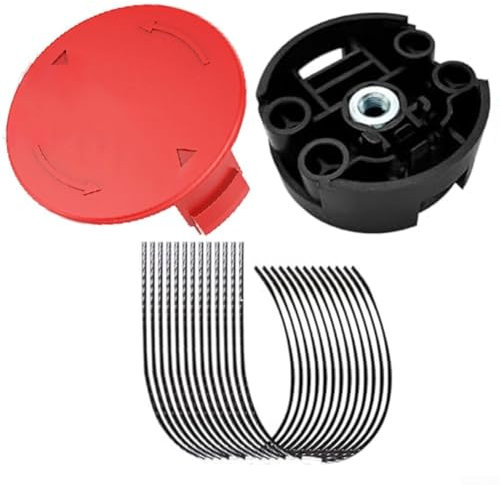 ZWEquipint Für Bosch AFS 23 37 Rasentrimmer-Faden-Set, mit roter Abdeckkappe und schwarzem Schneidkopf, 3,5 mm Nylonschnur, 38 cm für Freischneider