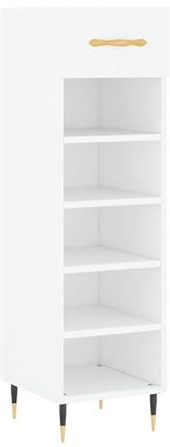 Eleganz Schuhschrank Weiß 30x35x105 cm | Moderner Schuhspender für Wohnzimmer | Platzsparend & Stabil aus Holzwerkstoff | Ideal für kleine Räume & Eingangsbereich