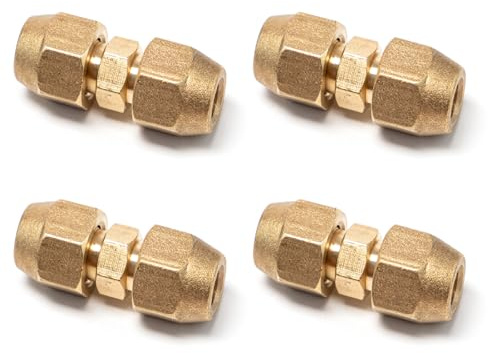 Sxutop 4 Stück Klimaanlage Split Verbindungsnippel Set 3/8 Zoll Klimazubehör-Doppelnippel für Kupferrohre Klimaanlagen Verschraubung Kupferrohr Verbinder für Außendurchmesser 9.52-10mm Kupferrohr