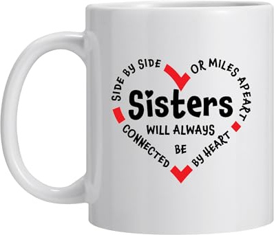 Fugifting Sister Gifts from Sisters Brothers,Cute Coffee Mug 11 oz Cup Gift for Sisters Birthday,Christmas,Mother's Day,Little,Big Sister in Law,Soul Sis Presents