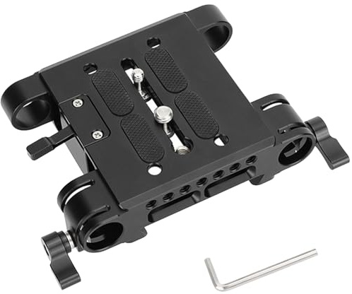 Double Hole 19mm Tube Clamp Quick Release Plate Aluminum Sliding Bottom Plate for Camera Rigs Mounting Accessories Aluminum Camera Quick Release Clamp