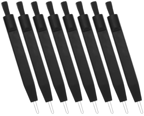 Schwarz Hörgeräte Reinigungsbürste aus ABS Nylon 8 Stück mit U Haken | Kleine Bürste für Mikrofonöffnungen, Tägliche Pflege Zuhause, Ohrenschmalz Entfernen, für Hörverstärker